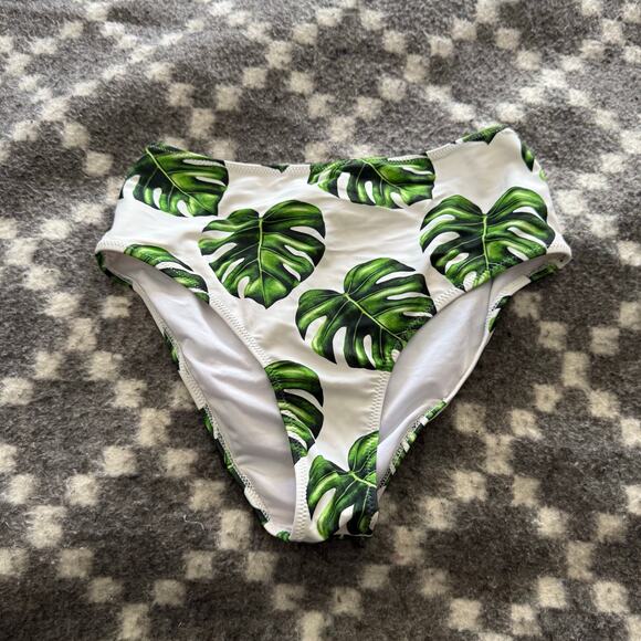 Cupshe Size Medium Tropical High Rise Bottom Full‎ Bikini Bottom Vacation - Picture 1 of 4